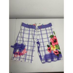 O’NELL Women’s Embroidered Logo Swim Trunks Shorts Size L See Description
